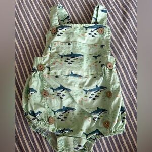 Green Shark Print‎ Baby Romper